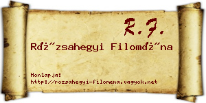 Rózsahegyi Filoména névjegykártya